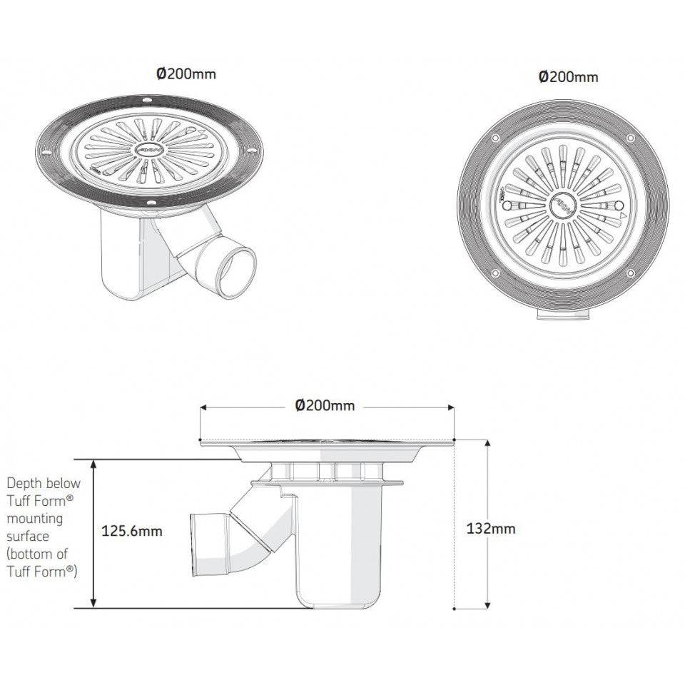 AKW Tuff Form Wet Room Walk In Shower Tray 900 x 900 x 22mm - Image 6