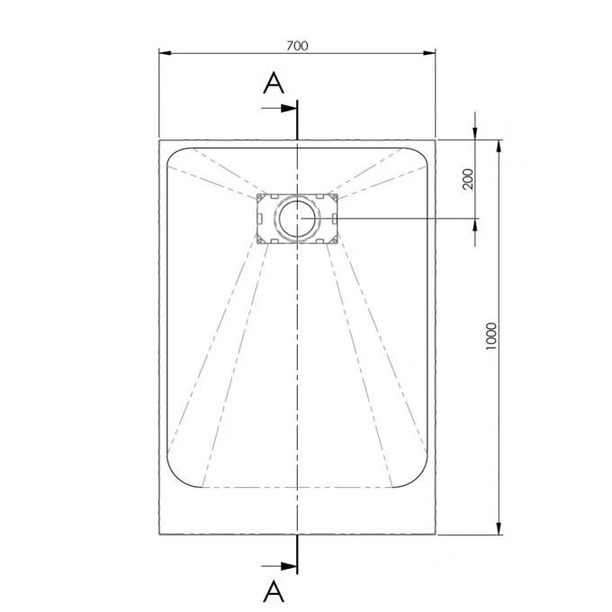 AKW Onyx Low Level White Slate Effect Shower Tray: 1000 x 700 x 26mm - Image 3