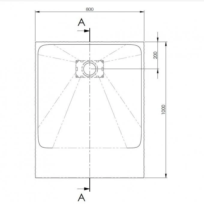 AKW Onyx Low Level Slate Effect Shower Tray 1000 x 800 x 26mm - Image 4