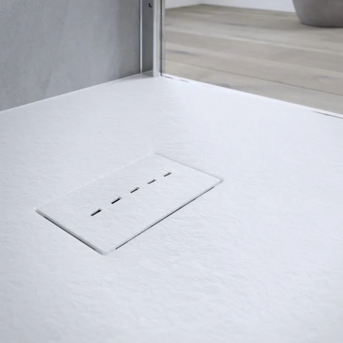 AKW Onyx Low Level White Slate Effect Shower Tray: 1200 x 700 x 26mm - Image 2