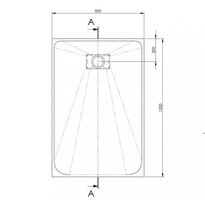AKW Onyx Low Level Slate Effect Shower Tray 1200 x 800 x 26mm - Image 4