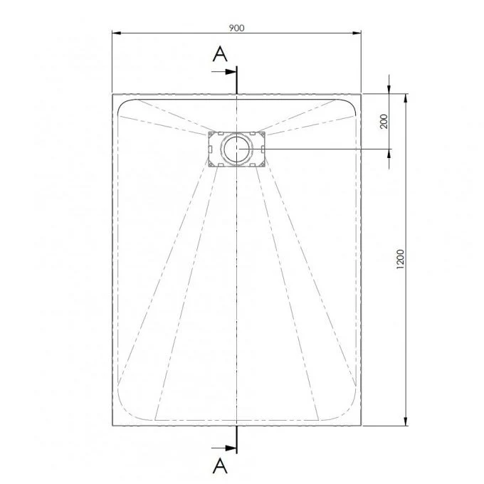 AKW Onyx Low Level Slate Effect Shower Tray 1200 x 900 x 26mm - Image 4
