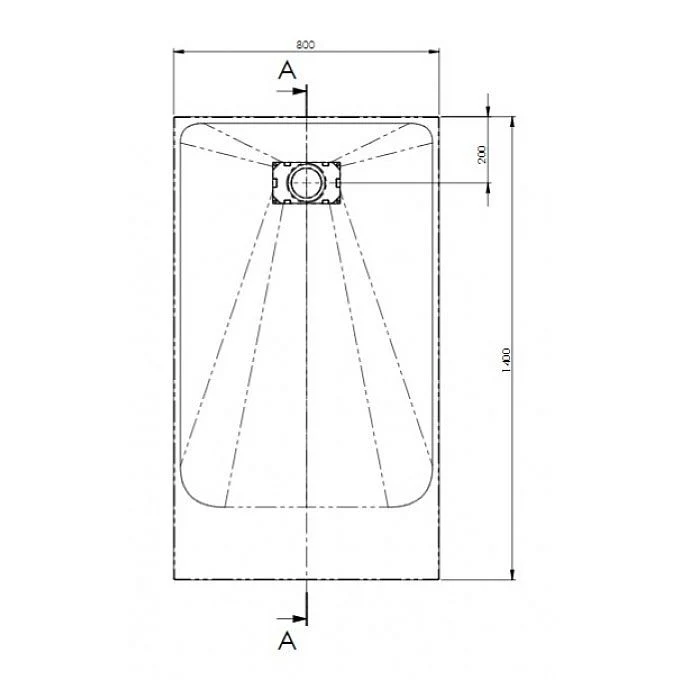 AKW Onyx Low Level Slate Effect Shower Tray 1400 x 800 x 26mm - Image 4