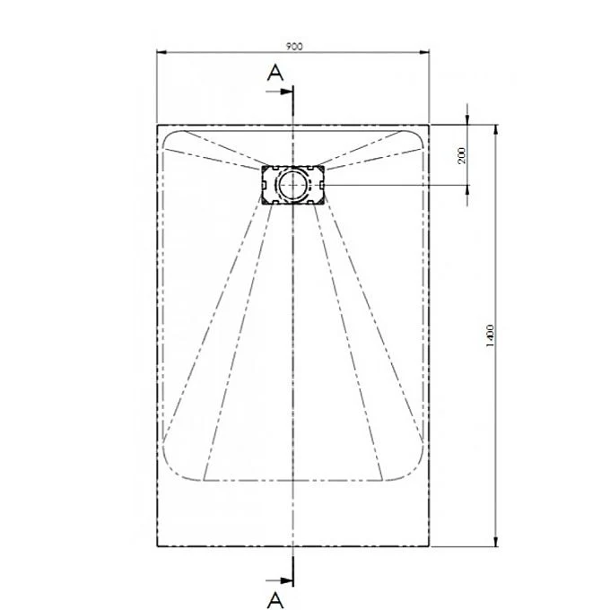 AKW Onyx Low Level Slate Effect Shower Tray 1400 x 900 x 26mm - Image 4