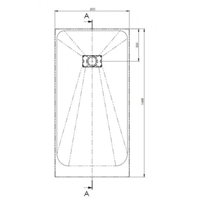 AKW Onyx Low Level Slate Effect Shower Tray 1600 x 800 x 26mm - Image 4