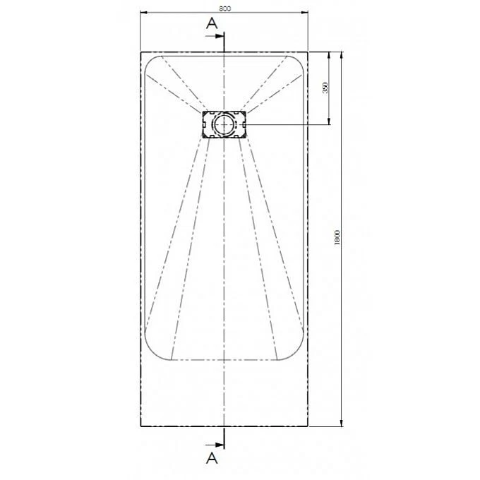 AKW Onyx Low Level Slate Effect Shower Tray 1800 x 800 x 26mm - Image 4