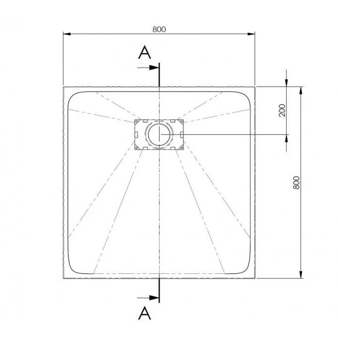 AKW Onyx Low Level Slate Effect Shower Tray 800 x 800 x 26mm - Image 4