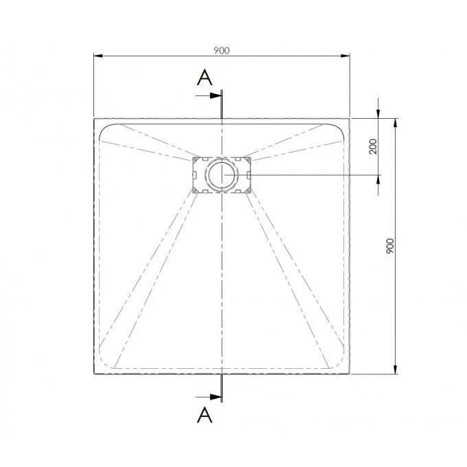 AKW Onyx Low Level Slate Effect Shower Tray 900 x 900 x 26mm - Image 4