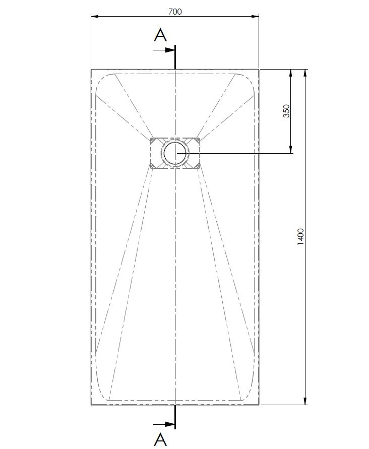 AKW Onyx Low Level White Slate Effect Shower Tray: 1400 x 700 x 26mm - Image 3