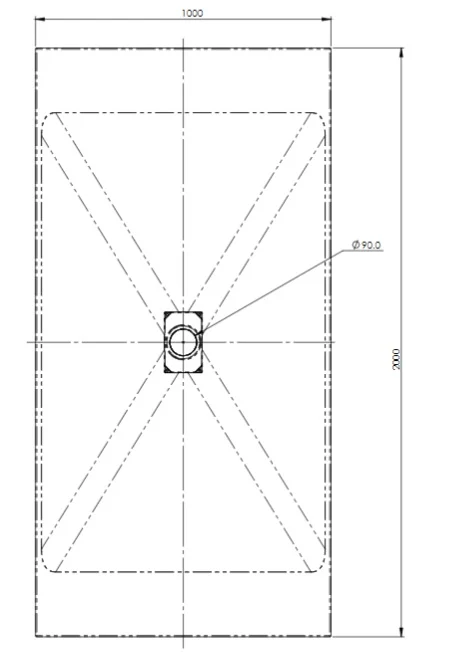AKW Onyx Low Level White Slate Effect Shower Tray: 2000 x 1000 x 26mm - Image 4