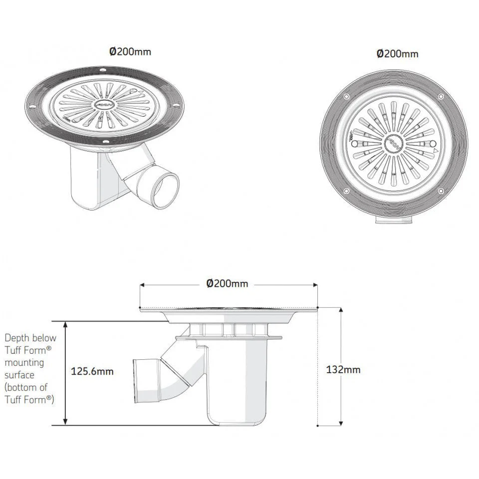 AKW Tuff Form Wet Room Walk In Shower Tray 1200 x 1200 x 22mm - Image 6