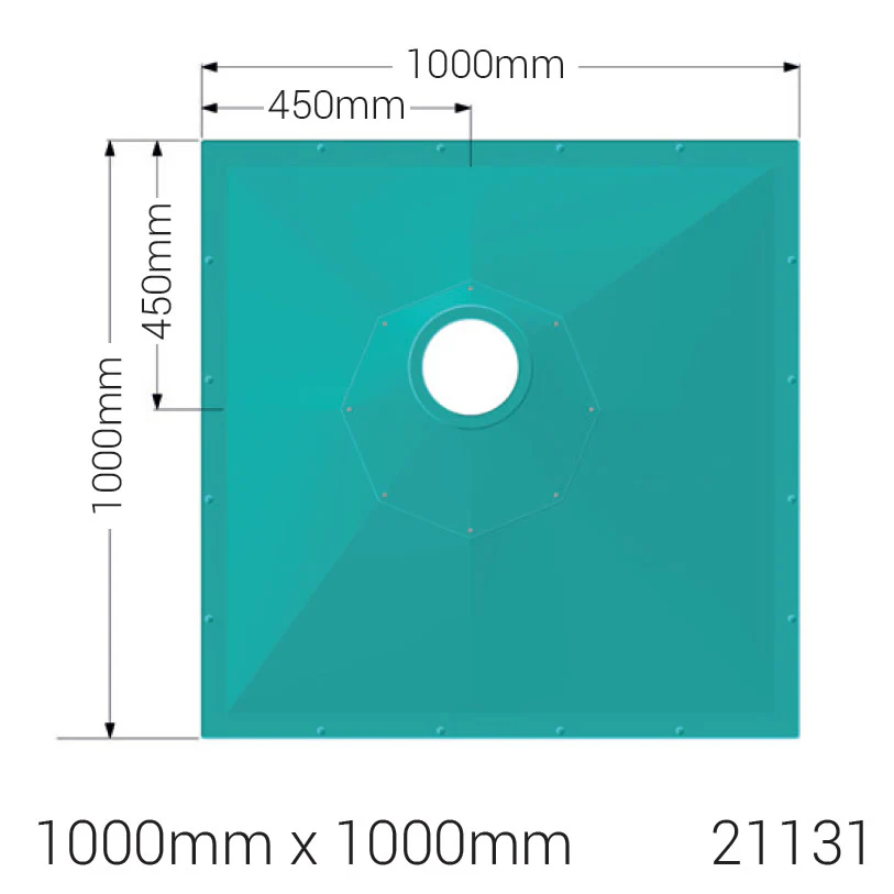 AKW Tuff Form8 Wet Room Walk In Shower Tray 1000 x 1000 x 22mm - Image 2