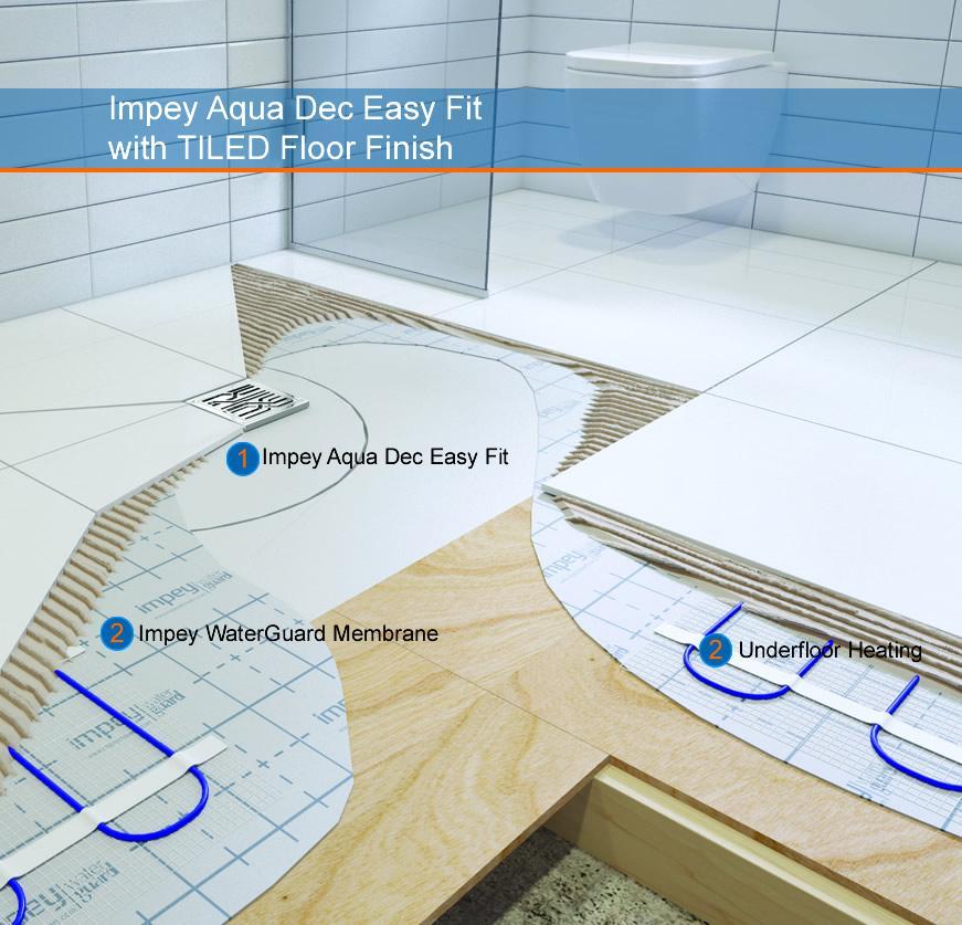 Impey Aqua Dec Easy Fit Wet Room Tray Floor Former & Drain - 1200 x 1200 x 22mm - Image 3