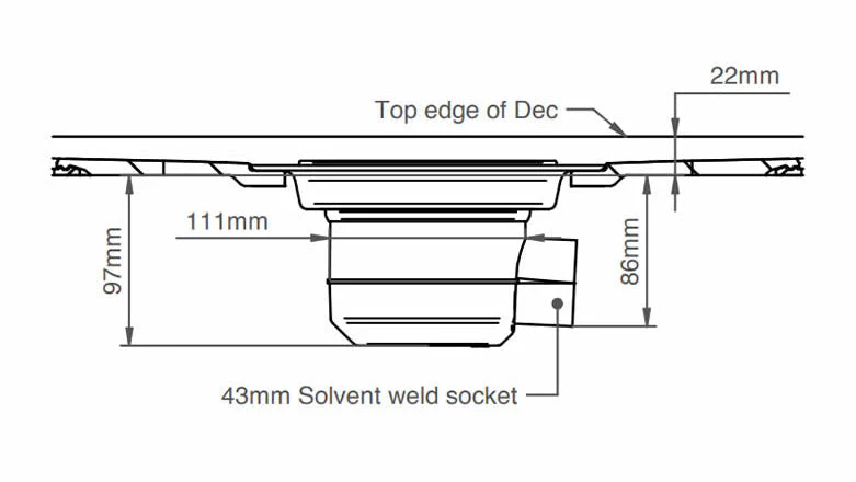 Impey Level Dec Easy Fit Wet Room Tray Floor Former & Drain - Vinyl Flooring 1000 x 1000mm - Image 5