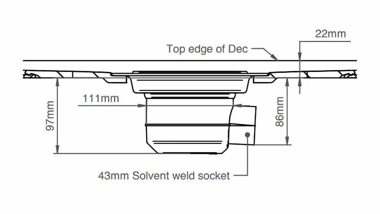 Impey Level Dec Easy Fit Wet Room Tray Floor Former & Drain - Vinyl Flooring 1850 x 900mm - Image 5