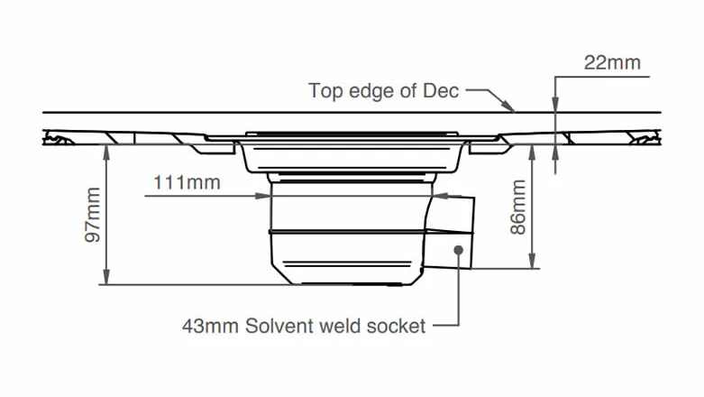 Impey Level Dec Easy Fit Wet Room Tray Floor Former & Drain - Vinyl Flooring 800 x 800mm - Image 5