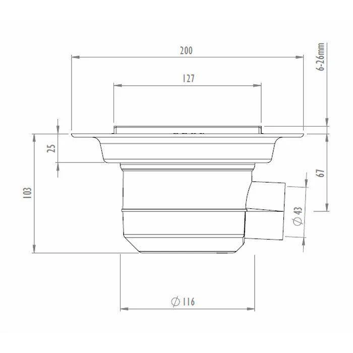 Impey - Stainless Steel Tiled Floor Drain Gully Horizontal Outlet - Image 3