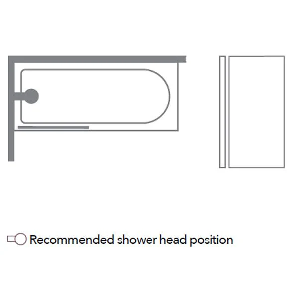 Merlyn 6mm Fixed Square Bath Screen - MB0 - Image 3