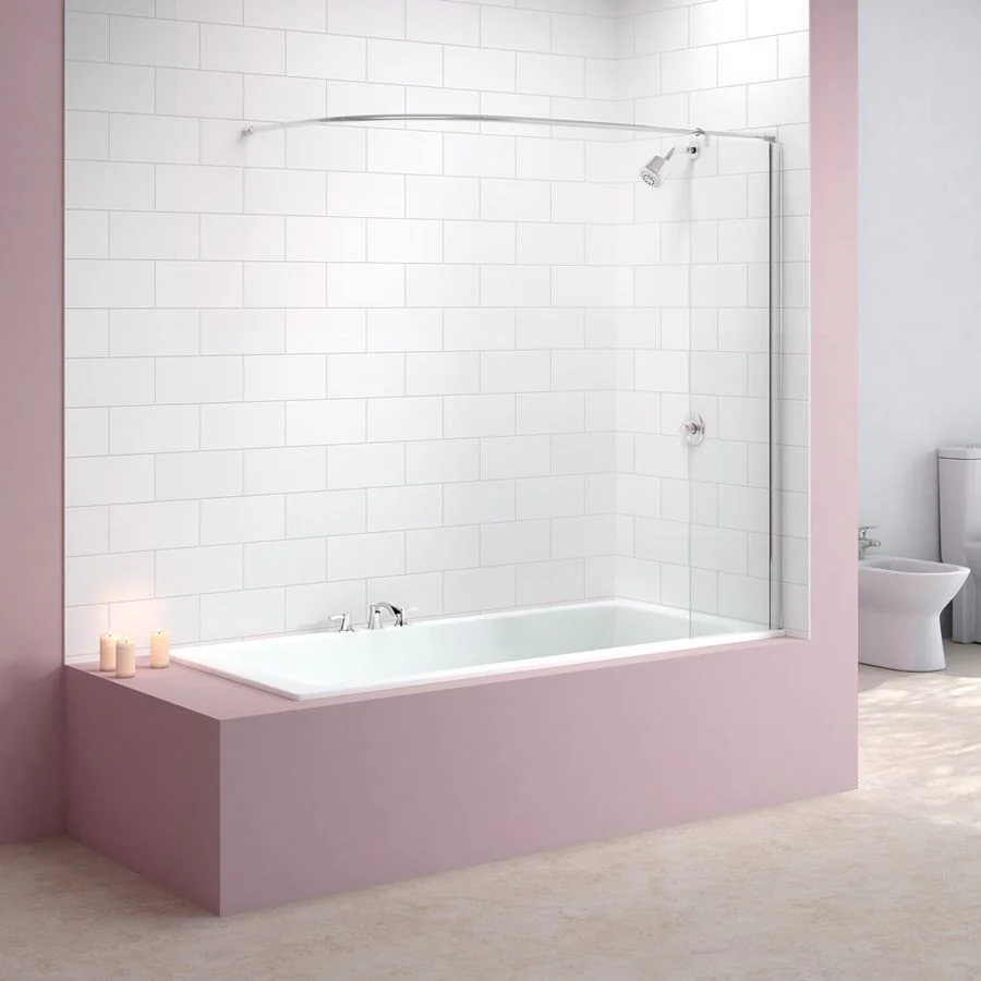 Merlyn 6mm Inline Panel Bath Screen & Curtain Rail - MB5