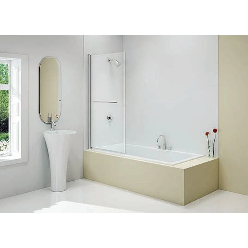 Merlyn 6mm Single Panel Hinged Square Bath Screen with Towel Rail - MB2T