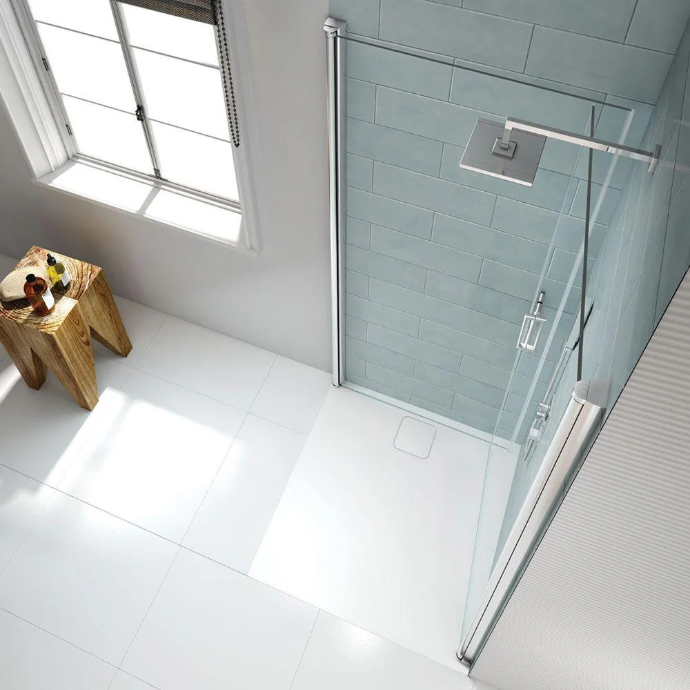 Merlyn 8 Series Double Pivot Showerwall Wet Room Shower Screen - 760 x 760mm - Image 2