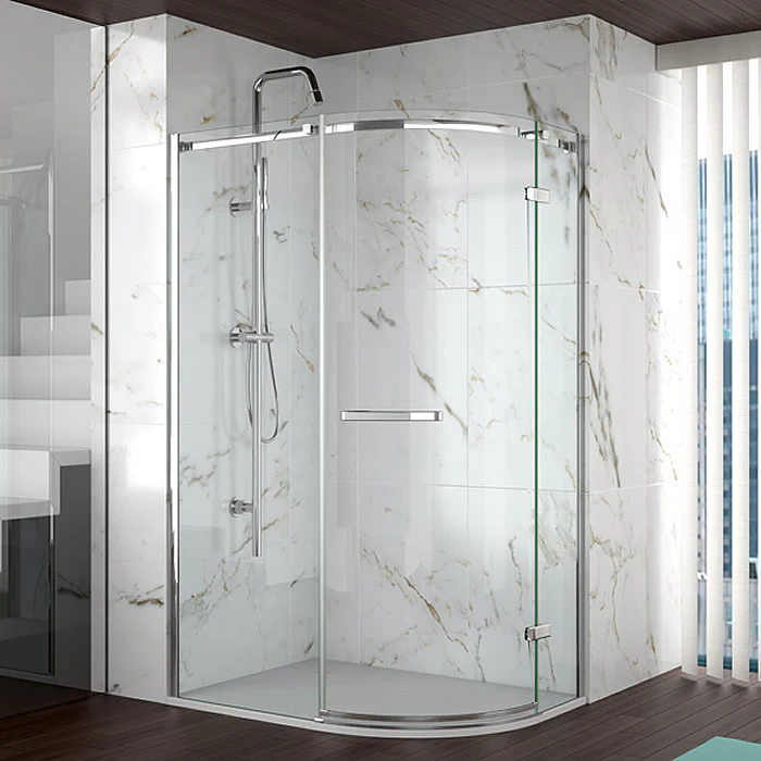 Merlyn 8 Series Frameless 1 Door OFFSET Quadrant Shower Enclosure