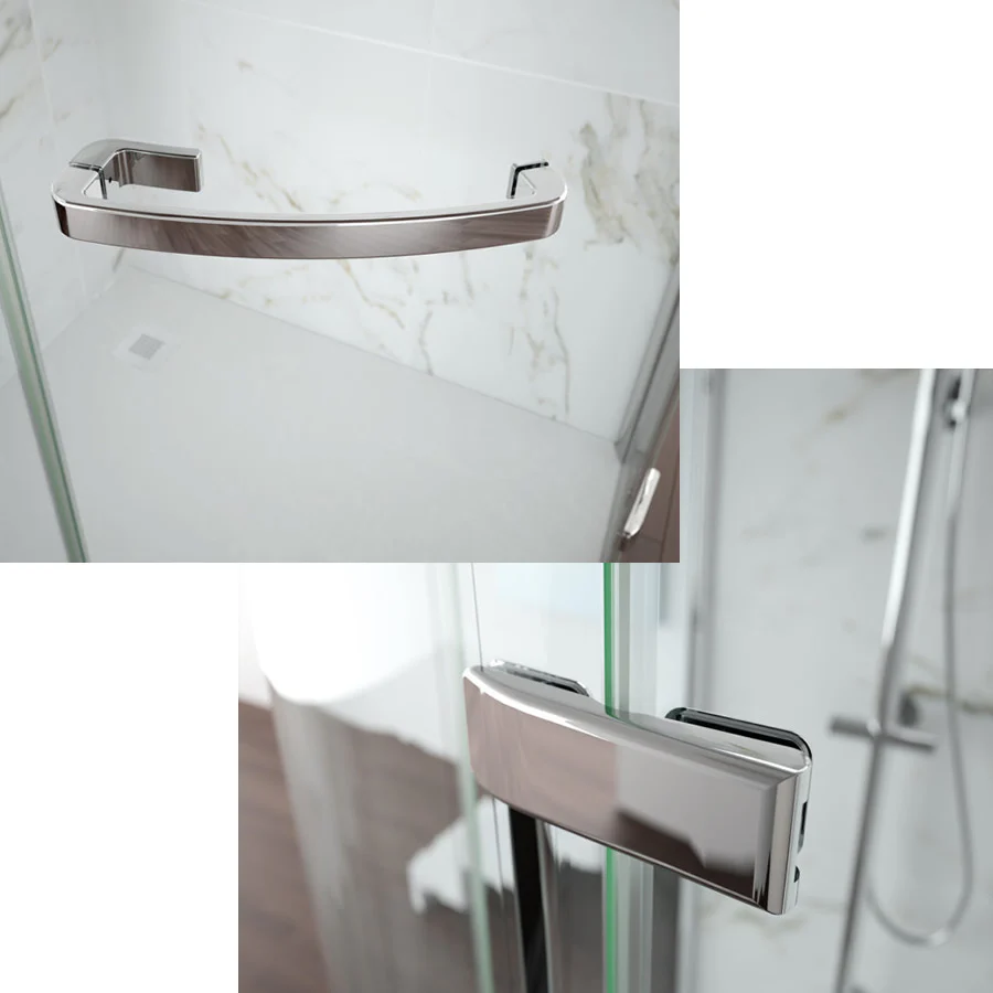 Merlyn 8 Series Frameless 1 Door OFFSET Quadrant Shower Enclosure - Image 2
