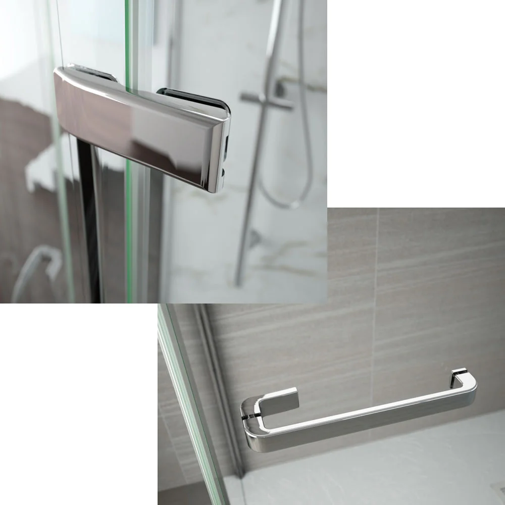 Merlyn 8 Series Frameless Hinged Shower Door & Inline Panel with Side Panel - Image 2