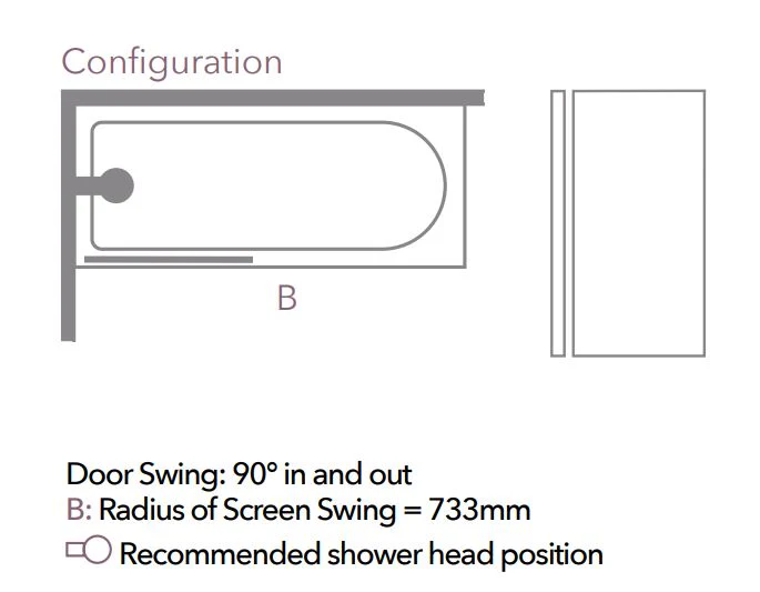 Merlyn 8mm Single Panel Square Bath Screen - MB10 - Image 2
