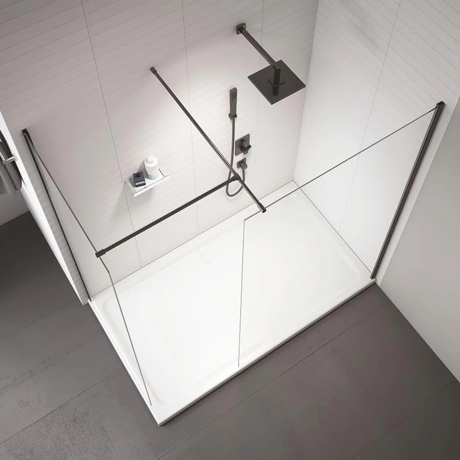 Merlyn Black Showerwall Wetroom Shower Screen Panel - 800mm - Image 4