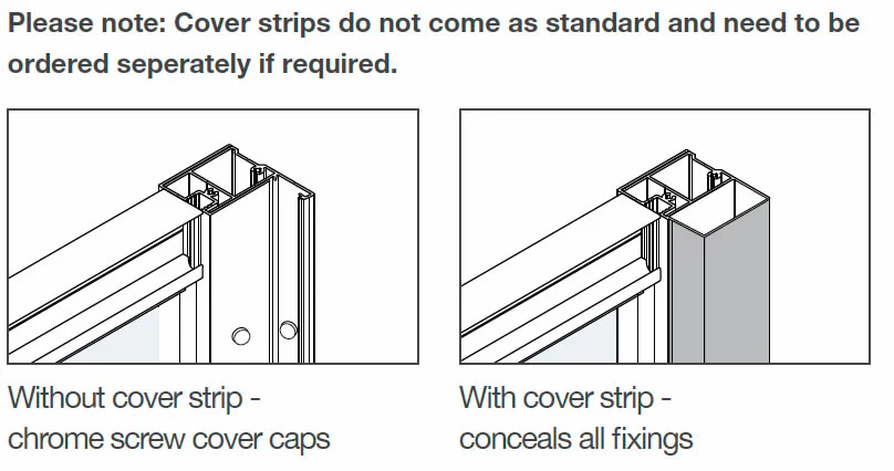 Merlyn MBOX Shower Door Side Panel Cover Strip - (1 Piece)