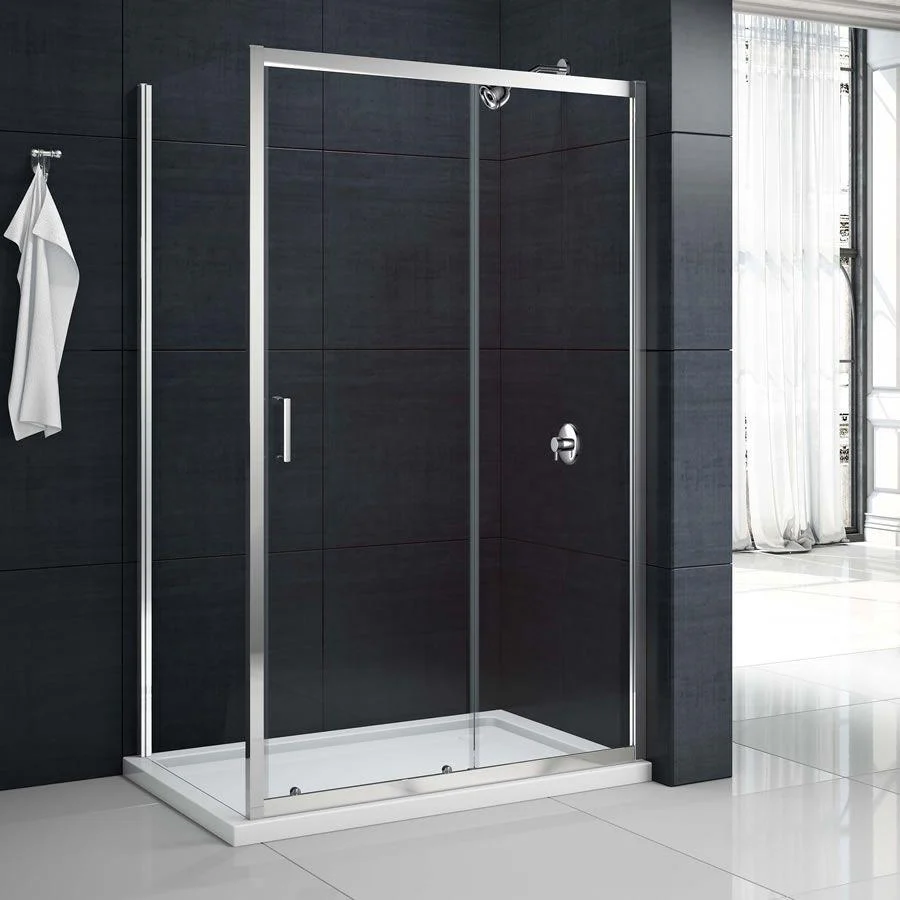 Merlyn MBOX Sliding Shower Door with Side Panel Enclosure