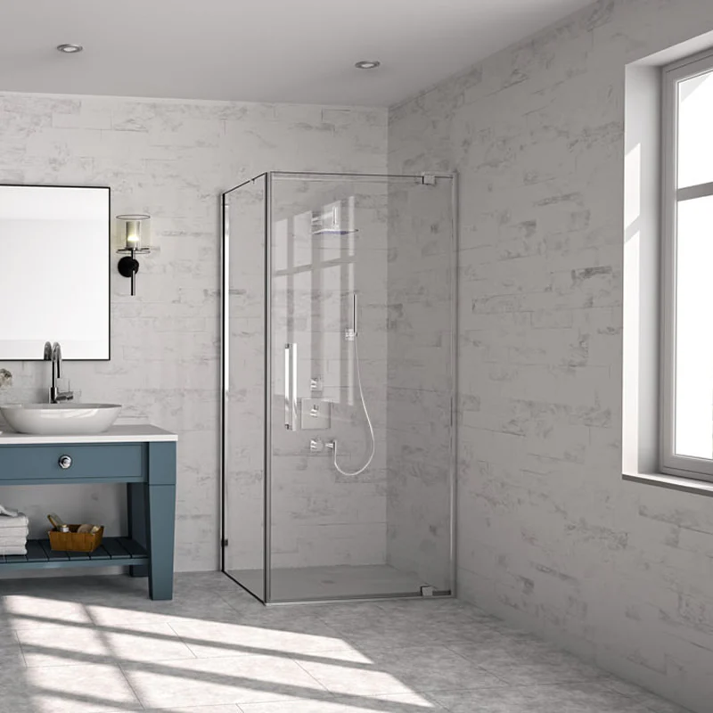 Merlyn Series 10 Pivot Shower Door with Side Panel