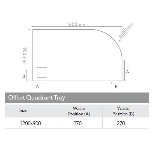 Merlyn Truestone Textured Shower Tray Offset Quadrant - 1000 x 800 x 30mm - Image 3