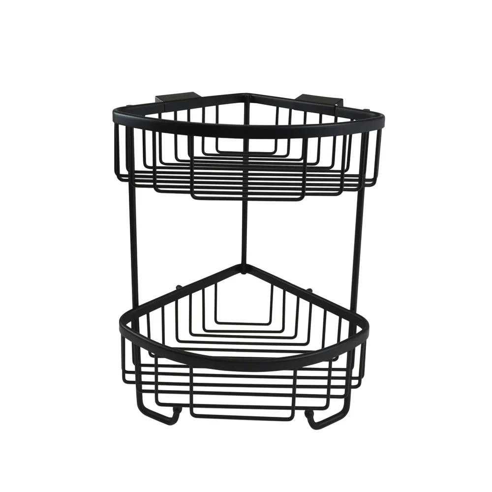 Roman Double Corner Hanging Shower Basket with Hooks - Image 2