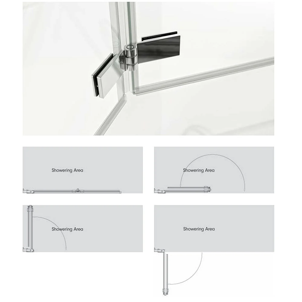 Roman Innov8 BiFold / Folding Wet Room Shower Screen Panel: 1000mm* - Image 3