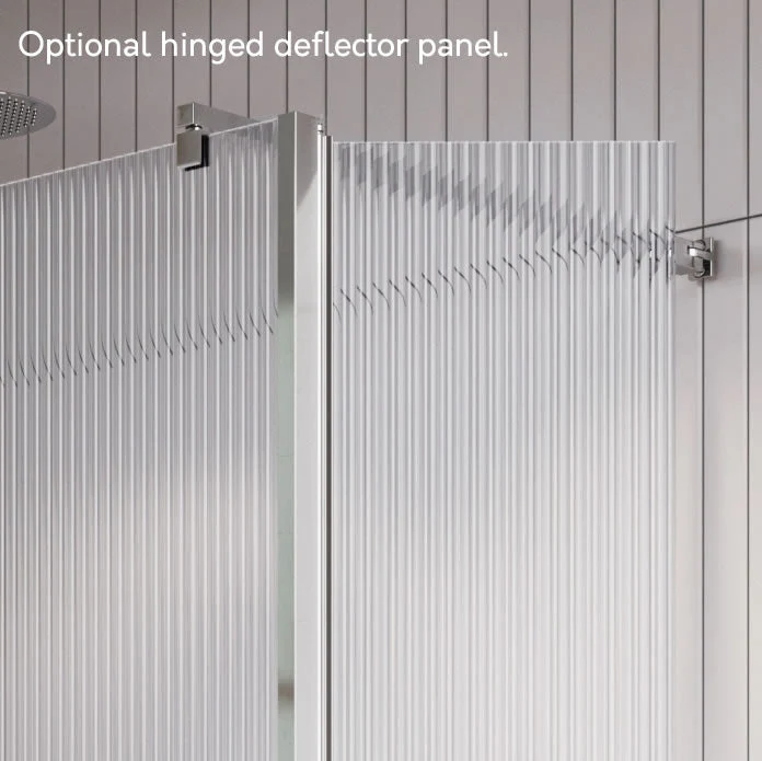 Roman Liberty Wetroom Panel with Fluted Glass: 1200mm - Various Finish's - Image 3