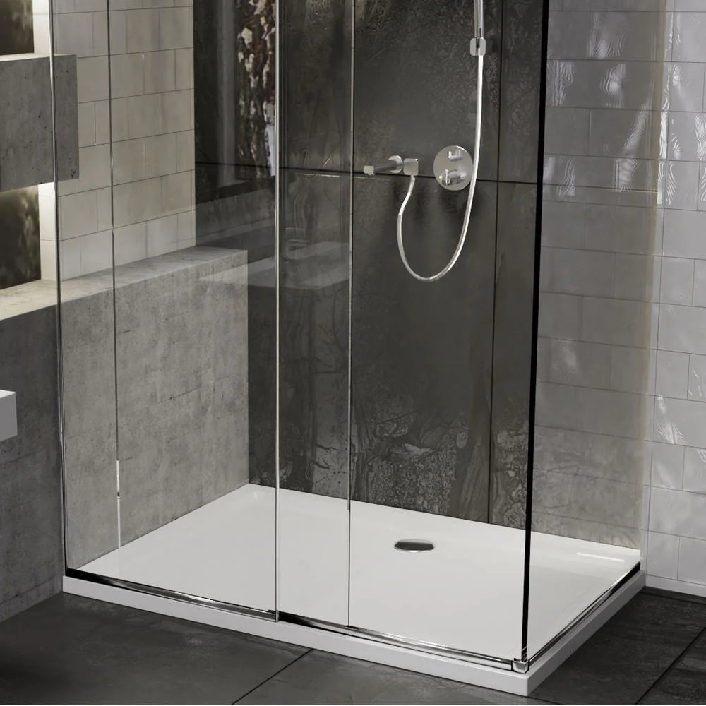 Roman Stone Solid Surface Anti Slip Shower Tray - 1300 x 800 x 40mm - Image 5