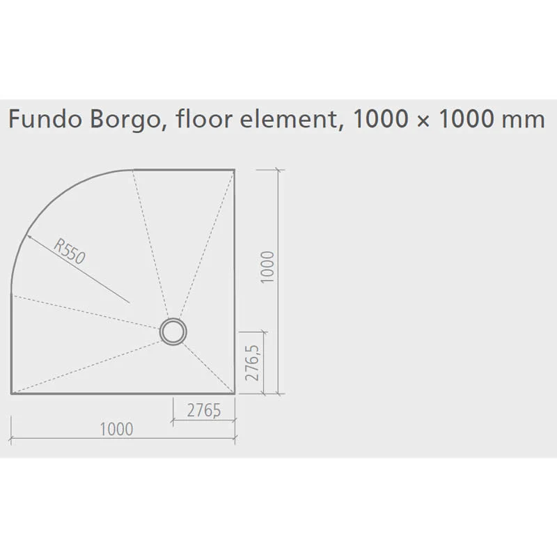 Wedi Fundo Borgo Shower Tray Former - QUADRANT - 1000 x 1000 x 40mm - CORNER Drain - Image 2
