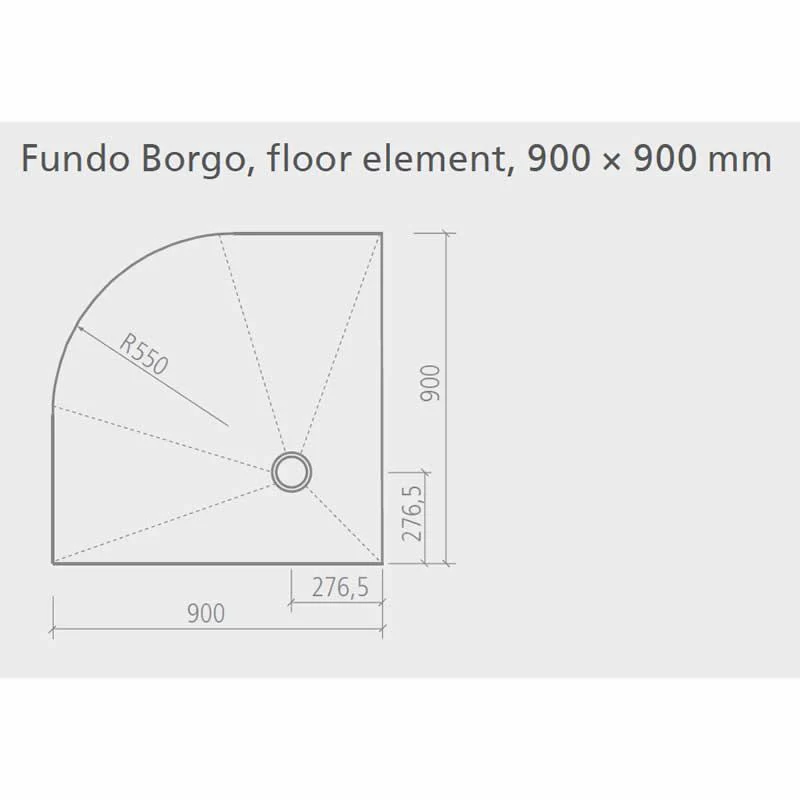 Wedi Fundo Borgo Shower Tray Former - QUADRANT - 900 x 900 x 40mm - CORNER Drain - Image 2