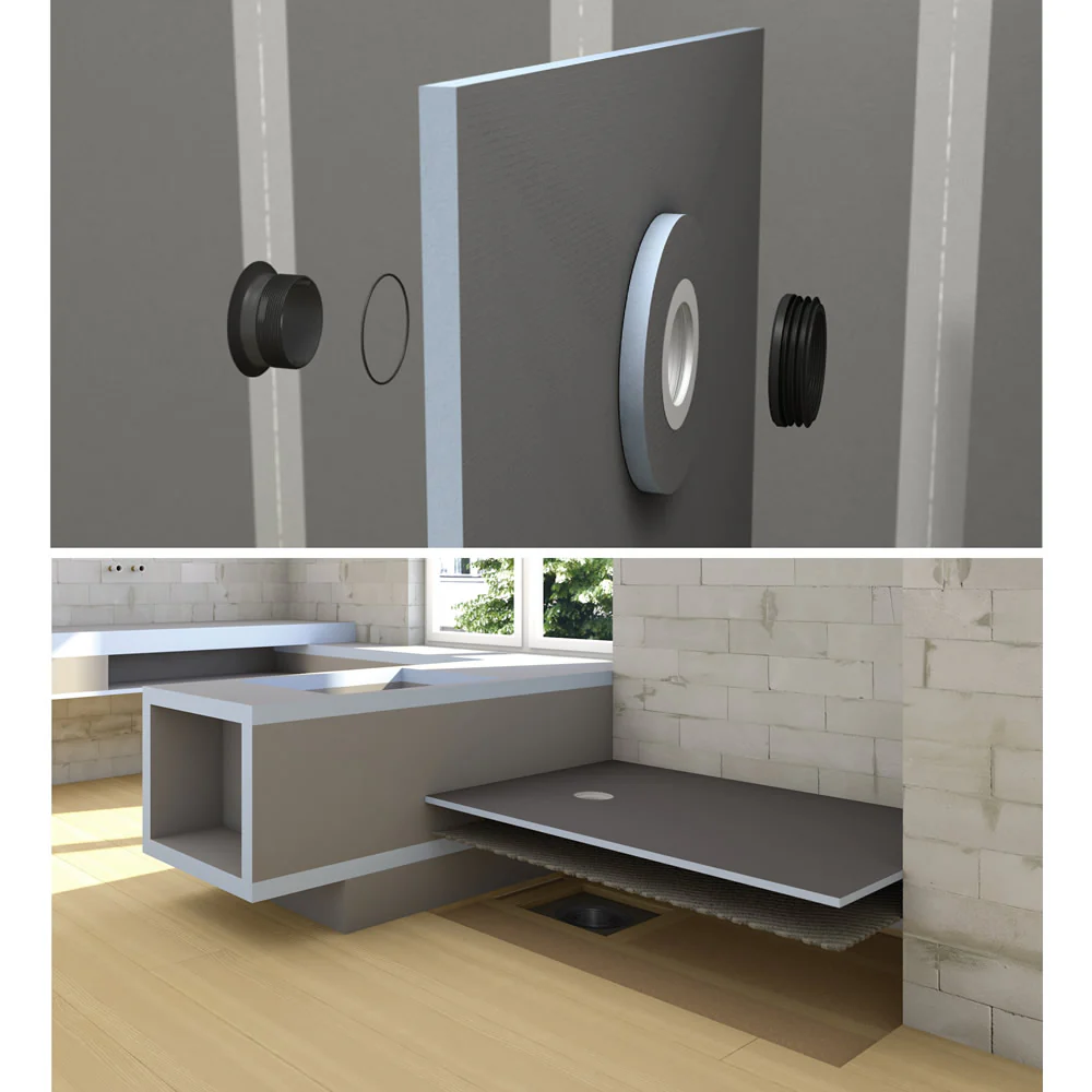 wedi Fundo Ligno Plus Shower Tray Former - 900 x 900 x 23mm - CENTRE Drain - Image 2
