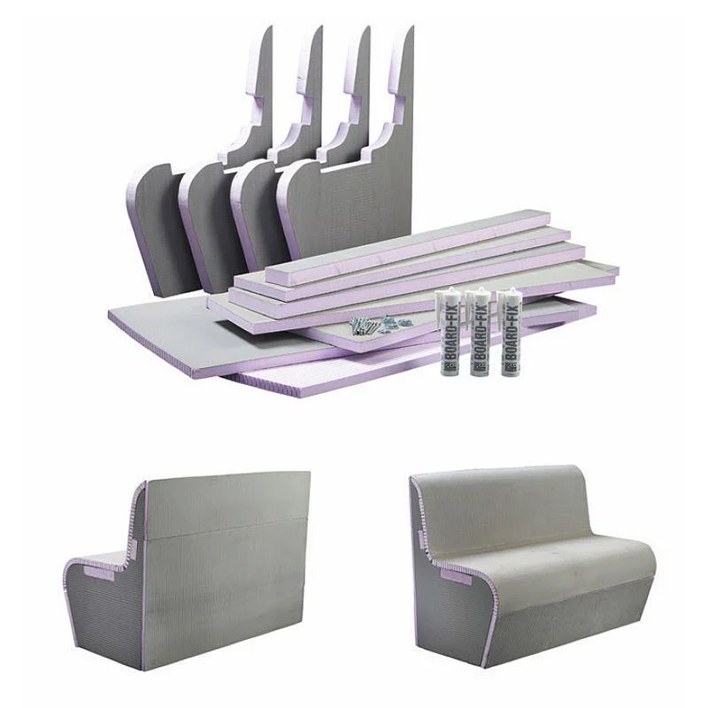 Wet Room Tileable Bench Seat - Curved Edge with Back - Image 4