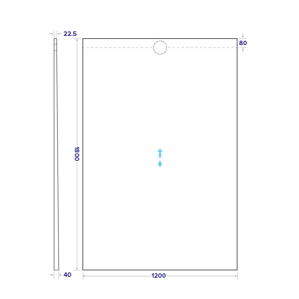 WetBase® One Infinity by wedi - Single Fall Linear Channel Drain Wet Room Shower Tray 1200 x 1800mm inc 4m Mapei Tanking - Image 3